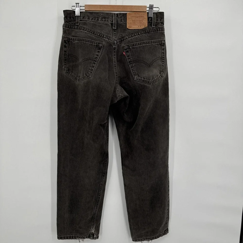 Levis‎ 550 Red Tab Relaxed Fit 32x30 Black Great Fade Made In USA Y2K